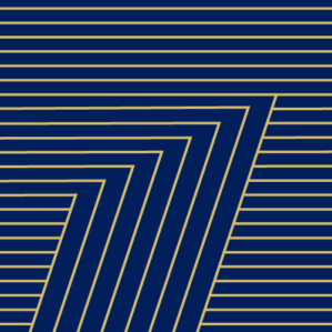 tww_icon_entrepreneurship_square An abstract geometric pattern featuring parallel horizontal lines intersected by angled lines forming a zigzag shape, in gold and navy blue.